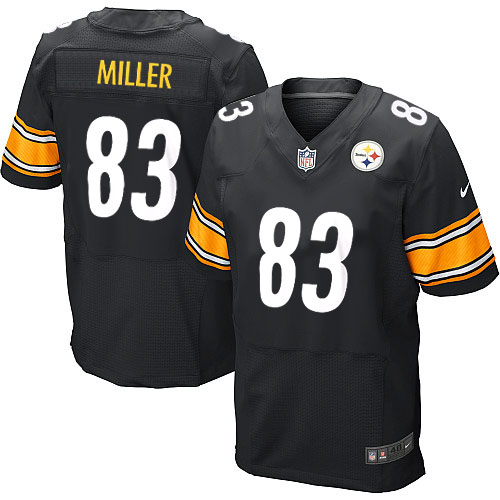 Men's Elite Heath Miller Nike Jersey Black Home - #83 NFL Pittsburgh Steelers